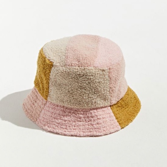 Urban Outfitters Accessories - UO Sherpa Patchwork Boho Tik Colorblock Bucket Hat